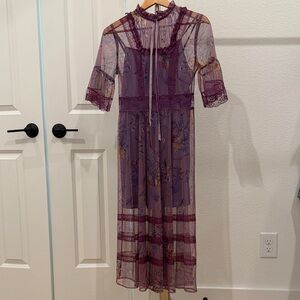 Elegant Purple Lace Dress